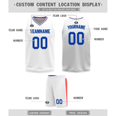 Custom Blue White Classic Style Reversible Basketball Uniform Personalized COOLMAX BBJR-D017031